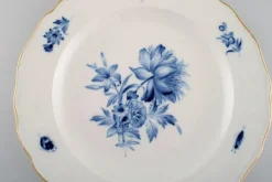 Online Pamono Antique Meissen Porcelain Plates with Hand-Painted Flowers and Gold Edge, Set of 2
