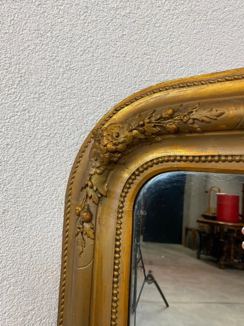 Hot Pamono Antique Mirror in Wooden Frame, 1890