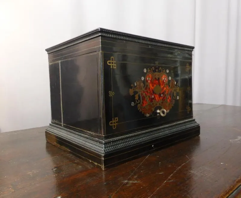 Pamono Antique Napoleon III Marquetry Liquor Cellar Set> Dinnerware Accessories