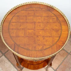 Pamono Antique Napoleon III Side Tables in Exotic Fine Woods, France, Early 20th Century, Set of 2><noscript><img width=