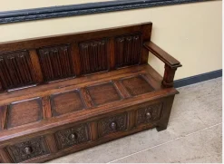 Pamono Antique Neo-Gothic Chest Bench, 1890s><noscript><img width=
