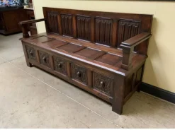 Pamono Antique Neo-Gothic Chest Bench, 1890s><noscript><img width=