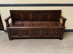 Pamono Antique Neo-Gothic Chest Bench, 1890s><noscript><img width=
