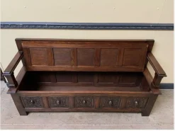 Pamono Antique Neo-Gothic Chest Bench, 1890s><noscript><img width=