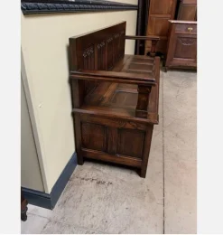 Pamono Antique Neo-Gothic Chest Bench, 1890s><noscript><img width=