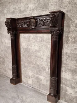 Sale Pamono Antique Neo-Renaissance Gothic Slavonian Oak Fireplace