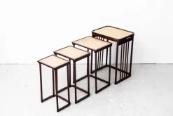 Pamono Antique Nesting Tables by Prof. Josef Hoffmann for Jacob & Josef Kohn, 1905, Set of 4> Coffee & Side Tables