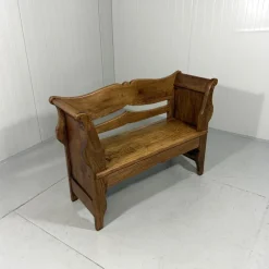Pamono Antique Oak Bench in Biedermeier Style, 1890s><noscript><img width=