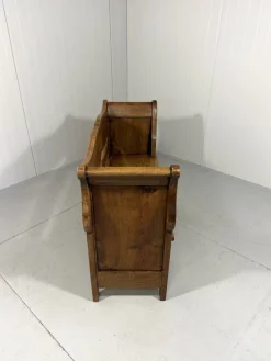 Pamono Antique Oak Bench in Biedermeier Style, 1890s><noscript><img width=