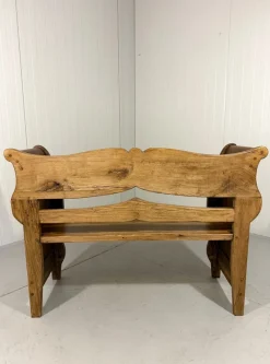 Pamono Antique Oak Bench in Biedermeier Style, 1890s><noscript><img width=