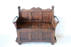 Pamono Antique Oak Bench With Storage