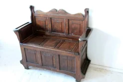Pamono Antique Oak Bench With Storage