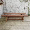 Pamono Antique Oak Benches, 1960s, Set of 2> Benches