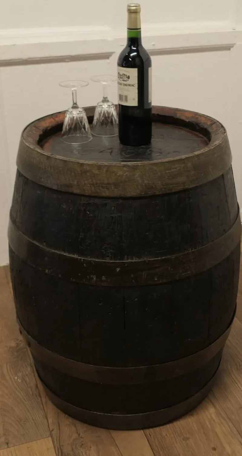 Pamono Antique Oak Brewery Barrel, Table, Log Bin or Christmas Tree , 1890s> Bottles, Carafes & Jugs