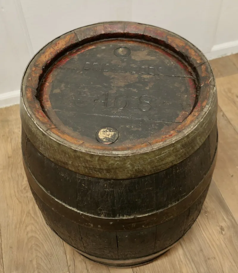 Pamono Antique Oak Brewery Barrel, Table, Log Bin or Christmas Tree , 1890s> Bottles, Carafes & Jugs