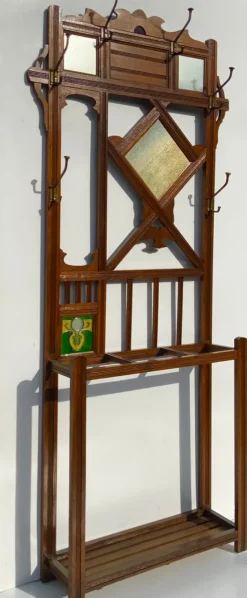 New Pamono Antique Oak Coat Rack, 1890s