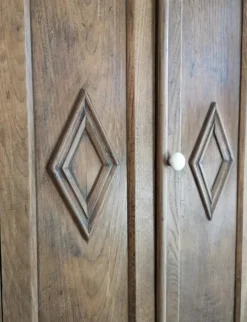 New Pamono Antique Oak Corner Cabinets, 1890, Set of 2