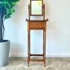 Discount Pamono Antique Oak Gentleman's Vanity Shaving Stand Table with Adjustable Mirror from Jas Shoolbred, 1890s
