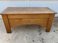 Pamono Antique Oak Trunk, 19th Century