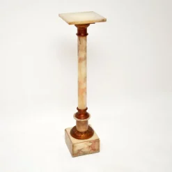 Pamono Antique Onyx and Brass Column, 1910s> Pedestals And Columns