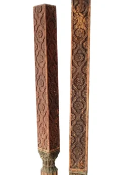 Pamono Antique Orient Hand-Carved Wooden Pillar Column, Swat Valley Pakistan, 1890s> Pedestals And Columns