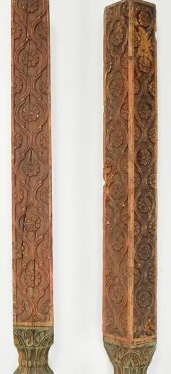 Pamono Antique Orient Hand-Carved Wooden Pillar Column, Swat Valley Pakistan, 1890s><noscript><img width=
