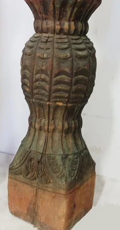 Pamono Antique Orient Hand-Carved Wooden Pillar Column, Swat Valley Pakistan, 1890s><noscript><img width=