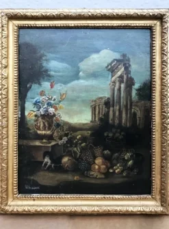 Pamono Antique Paintings, Oil on Canvas, Framed, Set of 2><noscript><img width=