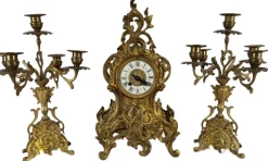 Outlet Pamono Antique Pendulum Table Clock by Japy Freres, 1855, Set of 3