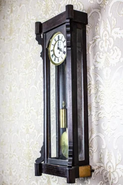 Pamono Antique Pendulum Wall Clock, 1890s> Clocks