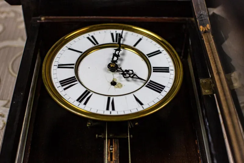 Pamono Antique Pendulum Wall Clock, 1890s> Clocks