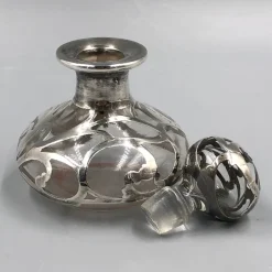 Online Pamono Antique Perfume Bottle in Sterling Silver Overlay, 1900s