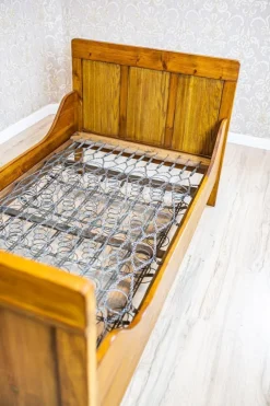 Clearance Pamono Antique Pine Bed, 1910