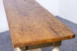 Discount Pamono Antique Pine Dining Table with Waxed Top, 1900s