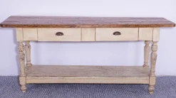 Discount Pamono Antique Pine Dining Table with Waxed Top, 1900s