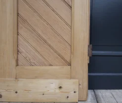 Pamono Antique Pine Door with Glass, 1890s><noscript><img width=