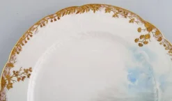 Pamono Antique Pirkenhammer Porcelain Dinner Plates with Hand-Painted Fish, Set of 12><noscript><img width=