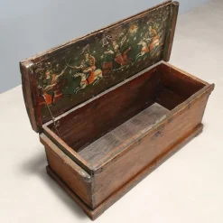 Sale Pamono Antique Poplar Chest with Painted Interior, Italy, 18th Century