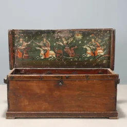Sale Pamono Antique Poplar Chest with Painted Interior, Italy, 18th Century