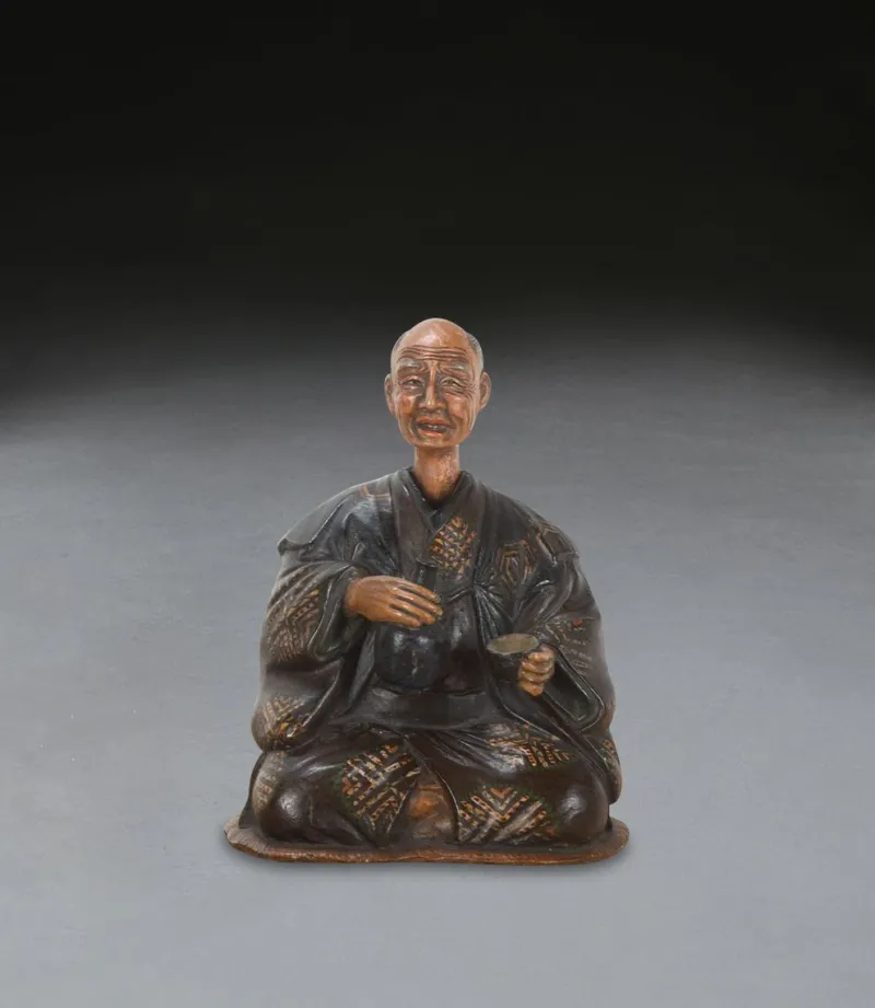 New Pamono Antique Pottery Nodding Figure, 1850