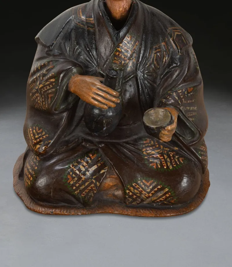 New Pamono Antique Pottery Nodding Figure, 1850