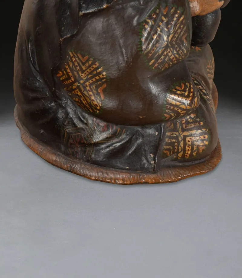 New Pamono Antique Pottery Nodding Figure, 1850