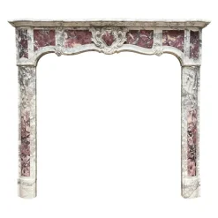 Pamono Antique Provincial Louis XV Style Fireplace Mantel in Marble, 1790