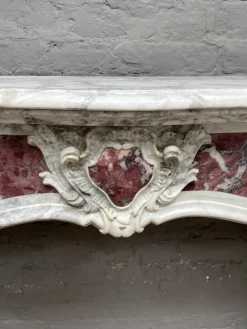 Pamono Antique Provincial Louis XV Style Fireplace Mantel in Marble, 1790