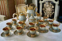 Outlet Pamono Antique Queen Marie Antoinette Coffee and Tea Service from Rue Thiroux Paris Porcelain, France, 1825, Set of 16