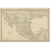 Outlet Pamono Antique Railroad Map of Mexico, 1888