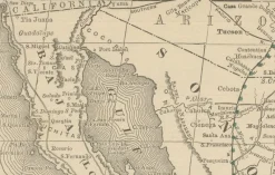 Outlet Pamono Antique Railroad Map of Mexico, 1888