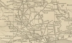 Outlet Pamono Antique Railroad Map of Mexico, 1888