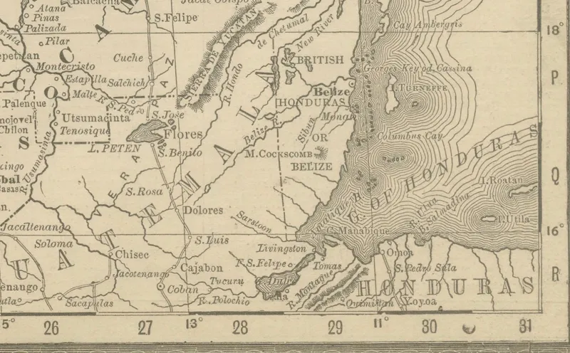 Outlet Pamono Antique Railroad Map of Mexico, 1888