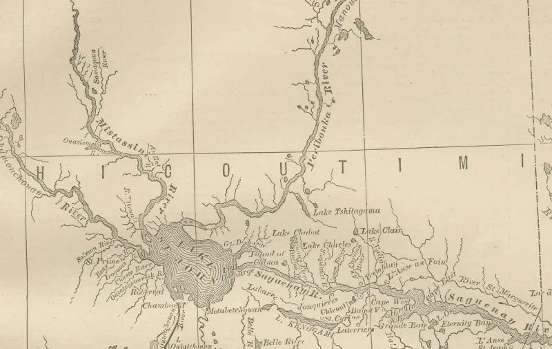 Pamono Antique Railroad Map of Quebec, 1888> Wall Decor